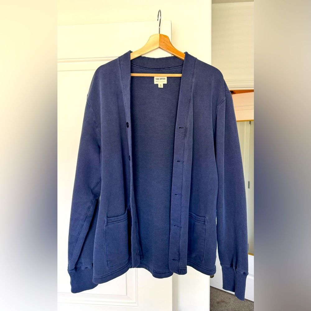 Todd Snyder Men's The Garmet Dyed Cardigan Sweatshirt Size Large
